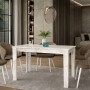 Τραπέζι Darlen Megapap χρώμα λευκό εφέ μαρμάρου 125x72x74εκ.