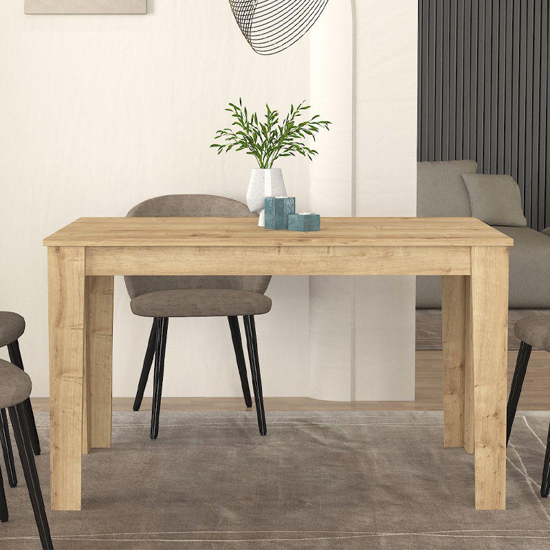 Darlen Megapap melamine dinner table in sapphire oak color 125x72x74cm.