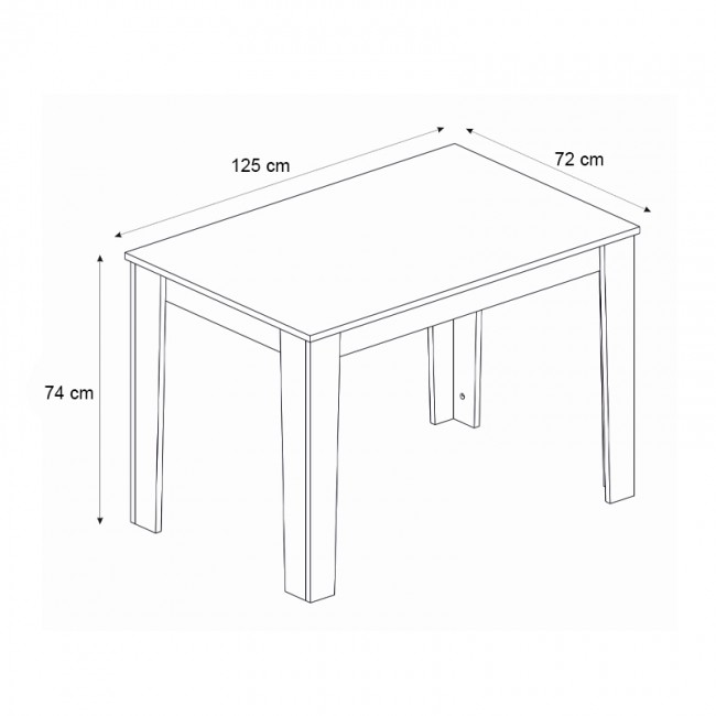 Τραπέζι Darlen Megapap χρώμα sapphire oak 125x72x74εκ.