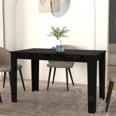Darlen Megapap melamine dinner table in sencron black color 125x72x74cm.