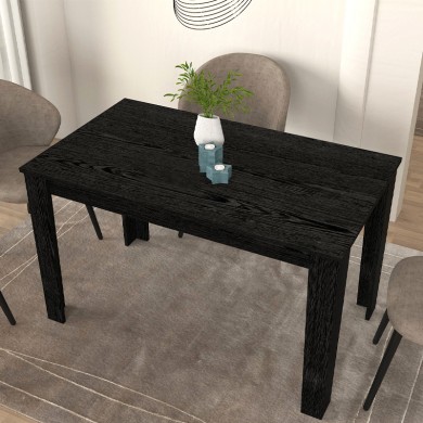 Darlen Megapap melamine dinner table in sencron black color 125x72x74cm.