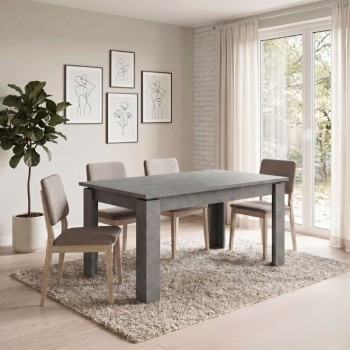 Τραπέζι Denzel Megapap χρώμα γκρι σκυροδέματος 120x80x76εκ.