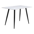 Enzo Megapap sintered stone - metal table in white marble effect and black metal legs 120x70x77cm.