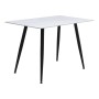 Enzo Megapap sintered stone - metal table in white marble effect and black metal legs 120x70x77cm.