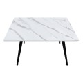 Enzo Megapap sintered stone - metal table in white marble effect and black metal legs 120x70x77cm.