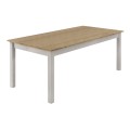 Τραπέζι Fira Megapap χρώμα λευκό - φυσικό οξιάς 180x90x78εκ.