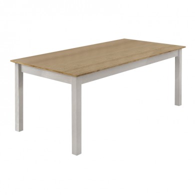 Fira Megapap melamine - MDF dining table in white - oak color 180x90x78cm.