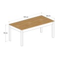 Τραπέζι Fira Megapap χρώμα λευκό - φυσικό οξιάς 180x90x78εκ.
