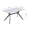 GALI Dining Table 140x80cm Metal Black/Sintered Stone White Marble