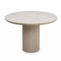 Τραπέζι Hazar Megapap Mdf χρώμα travertine - sandstone Ø100,5x76εκ.