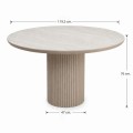 Τραπέζι Hazar Megapap Mdf χρώμα travertine - sandstone Ø119,5x76εκ.