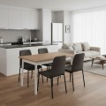 Jemmy Megapap melamine extendable table in natural - white color 120/153x75x77cm.