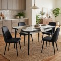 Karen Megapap MDF - metal table extendable color white - black 130/160x80x75cm.