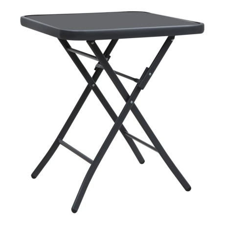 Lorento Megapap metal - tempered glass table in anthracite - black color 60x60x70cm.
