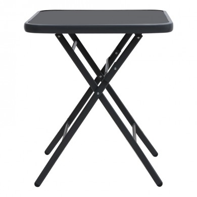 Lorento Megapap metal - tempered glass table in anthracite - black color 60x60x70cm.