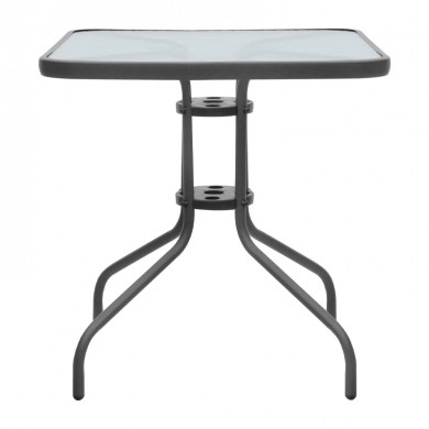 Moreno Megapap metal - tempered glass table in anthracite color 70x70x71cm.