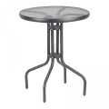 Moreno Megapap metal - tempered glass table in anthracite color Ø60x70cm.