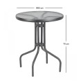 Moreno Megapap metal - tempered glass table in anthracite color Ø60x70cm.