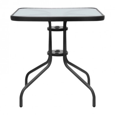 Moreno Megapap metal - tempered glass table in black color 70x70x71cm.
