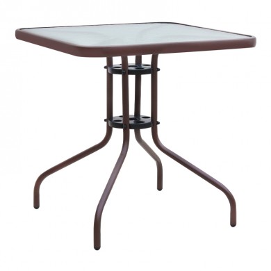 Moreno Megapap metal - tempered glass table in dark brown color 70x70x71cm.