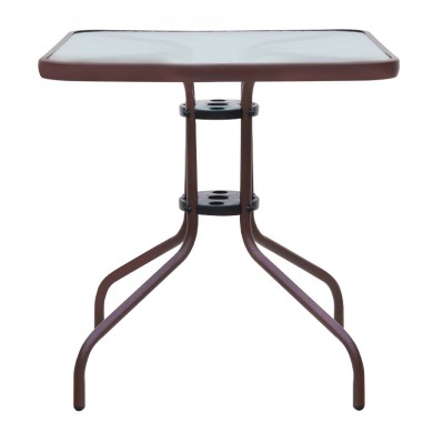 Moreno Megapap metal - tempered glass table in dark brown color 70x70x71cm.