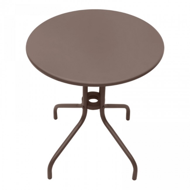 Palermo Megapap metal table in dark brown color Ø60x70cm.