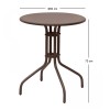 Palermo Megapap metal table in dark brown color Ø60x70cm.