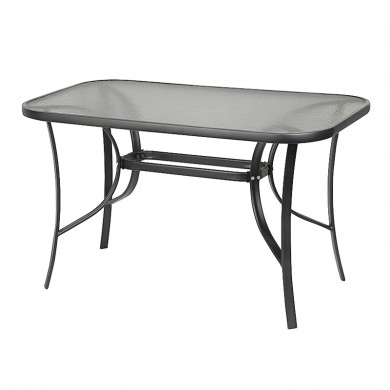 Toledo Megapap metal - tempered glass table in anthracite color 120x70x70cm.