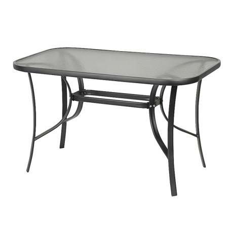 Toledo Megapap metal - tempered glass table in anthracite color 120x70x70cm.