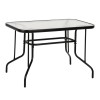Toledo Megapap metal - tempered glass table in black color 110x60x70cm.