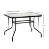 Toledo Megapap metal - tempered glass table in black color 110x60x70cm.
