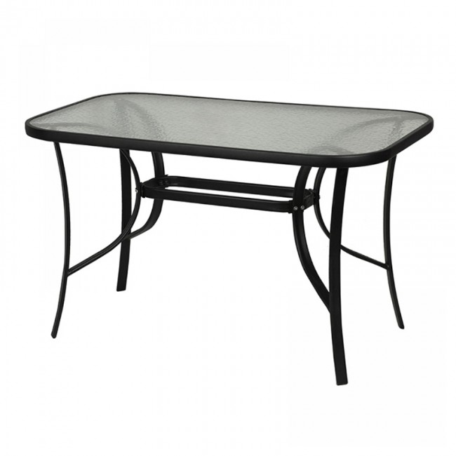 Toledo Megapap metal - tempered glass table in black color 120x70x70cm.