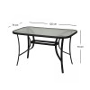 Toledo Megapap metal - tempered glass table in black color 120x70x70cm.