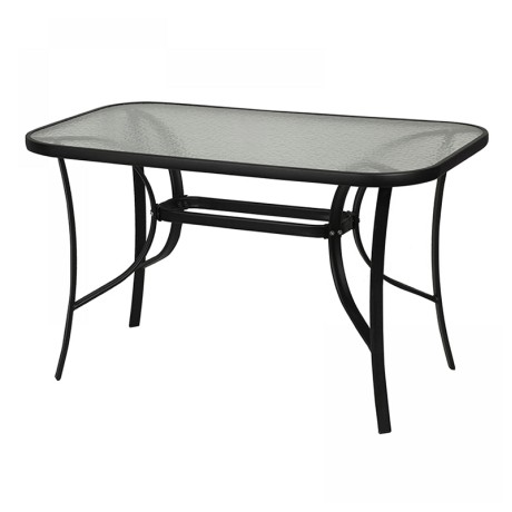 Toledo Megapap metal - tempered glass table in black color 140x80x70cm.