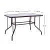 Toledo Megapap metal - tempered glass table in dark brown color 110x60x70cm.