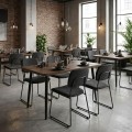 Levico Megapap Mdf/metallic table in smoked walnut color 130x70x75cm.
