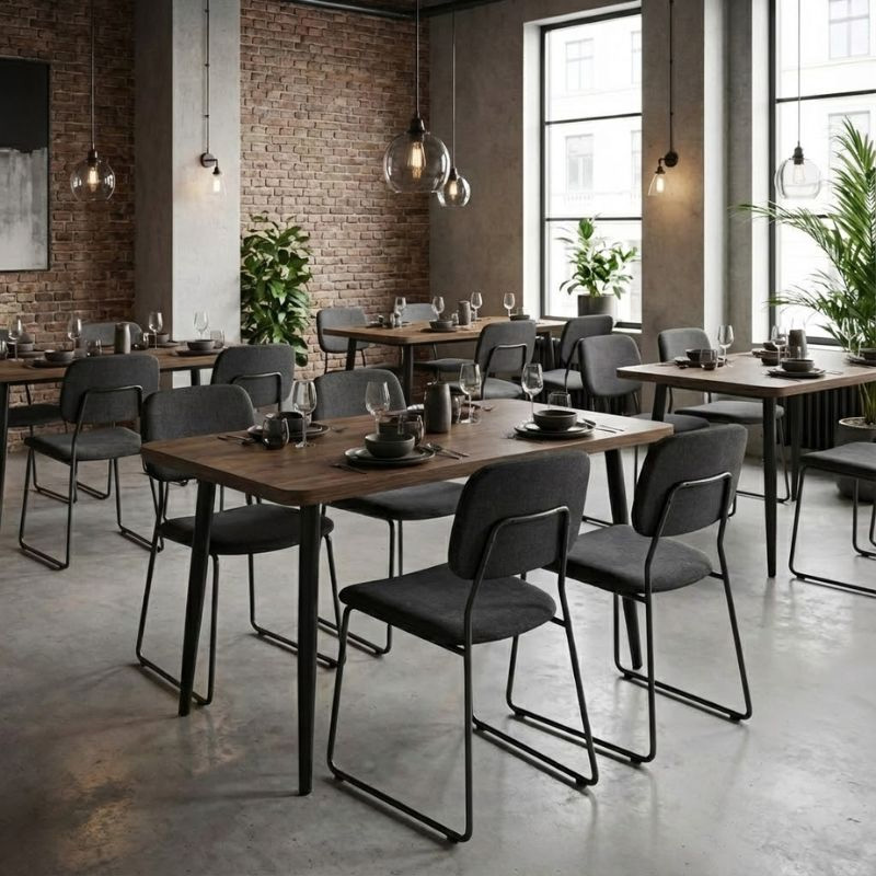 Levico Megapap Mdf/metallic table in smoked walnut color 130x70x75cm.