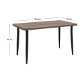 Levico Megapap Mdf/metallic table in smoked walnut color 130x70x75cm.