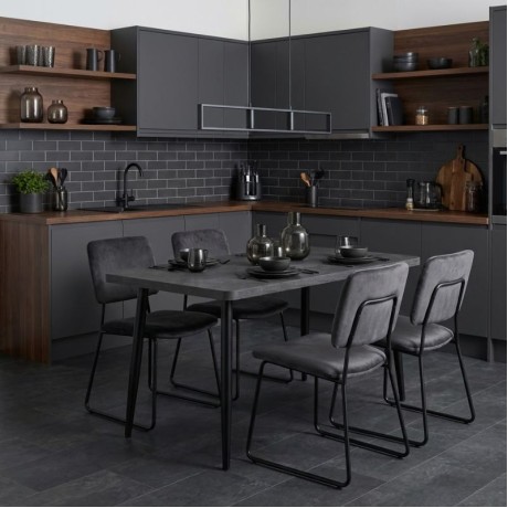 Levico Megapap Mdf/metallic table in dark grey concrete color 130x70x75cm.