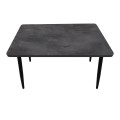 Levico Megapap Mdf/metallic table in dark grey concrete color 130x70x75cm.