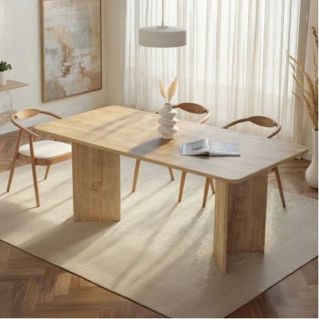Linza Megapap melamine dining table in honey oak color 180x90x75cm.