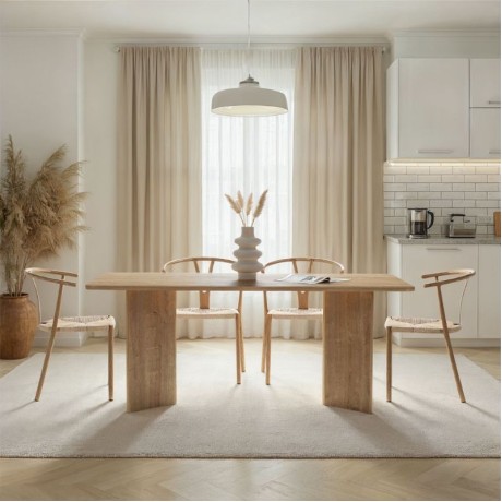 Linza Megapap melamine dining table in honey oak color 180x90x75cm.