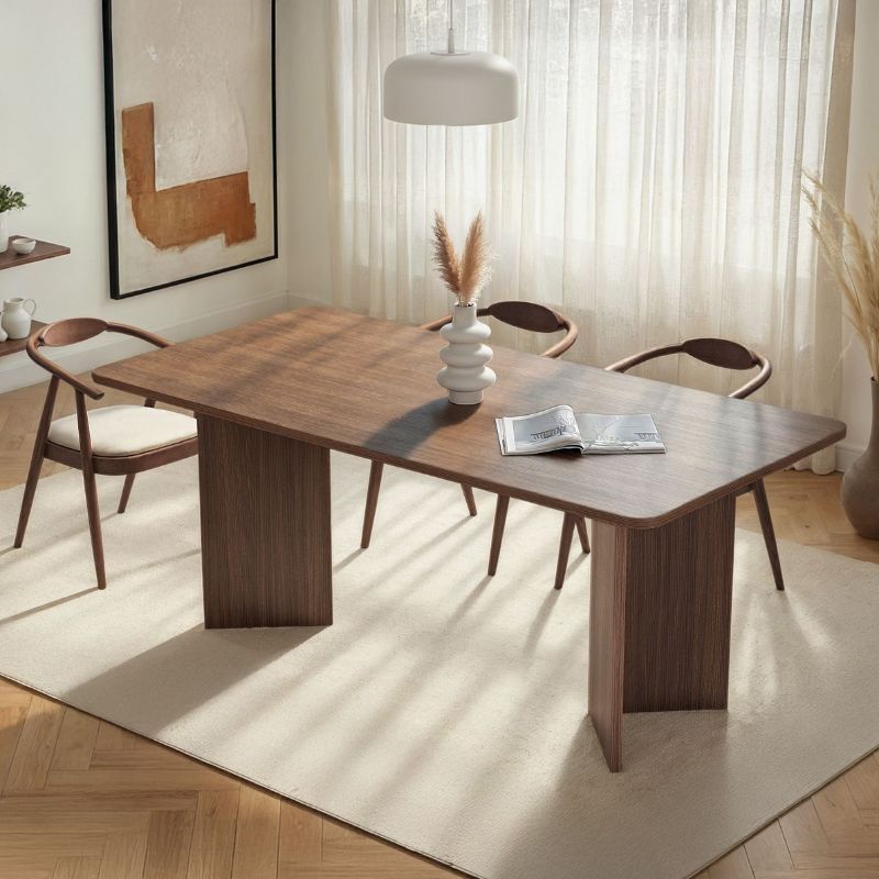 Linza Megapap melamine dining table in walnut color 180x90x75cm.