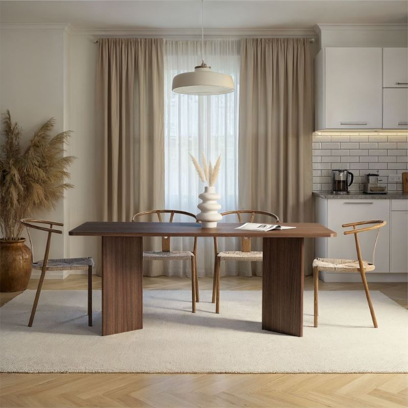 Linza Megapap melamine dining table in walnut color 180x90x75cm.