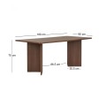 Linza Megapap melamine dining table in walnut color 180x90x75cm.