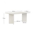 Τραπέζι Linza Megapap χρώμα λευκό 180x90x75εκ.