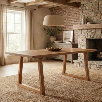 Liora Megapap MDF - wooden dining table in acacia color 180x90x75cm.