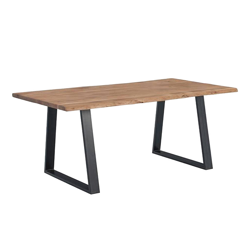 LIZARD-W Slim Dining Table 140x80x77 Acacia Natural Finish (Black Paint)