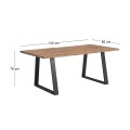 LIZARD-W Dining Table 140x80x78 Acacia Natural Finish (Black Paint)