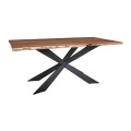 LIZARD-WT Dining Table 160x90x78 Acacia Natural Finish (Black Paint)